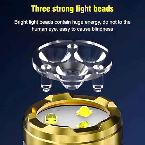 2Pcs German Three-Eyed Monster Mini Flash Super Power Flashlight, Thumb Flashlight Mini Flashlights, 3 Eyed Monster Flashlight, Pocket Flashlight, Portable Mini Torch LED Flashlight With Magnetic Base