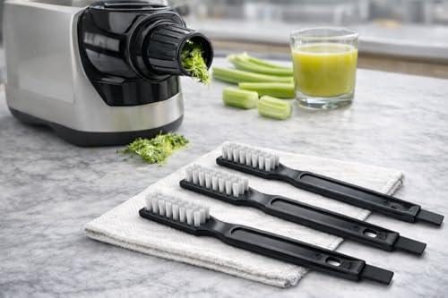 Omega Juicer Cleaning Brush 3-Pack - Replacement Bristles for 8003 8004 8006 VRT330 VRT350