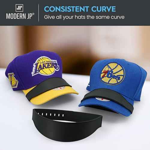 Modern JP Hat Brim Bender (1 PC) - Perfect Curve Band, Steaming Optional Hat Shaper - Easy Snap-on Curver Tool with 9 Brim Curve Options - Black