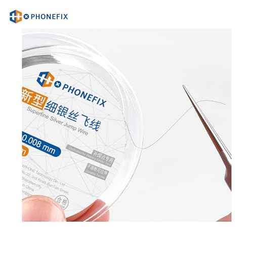 Non-Insulated 0.008mm 120M Superfine Silver Jump Wire, Phone Motherboard Fingerprint Jump Wire Soldering Pure Copper Conductor Wire for iPhone PCB BGA Soldering Repair