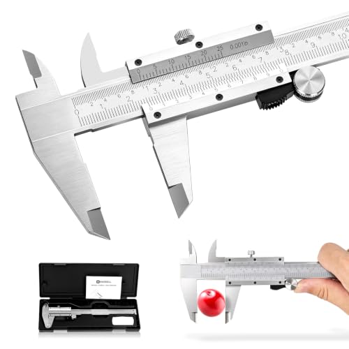 HARDELL Vernier Caliper, Slide Roller Calipers, 6-in Caliper