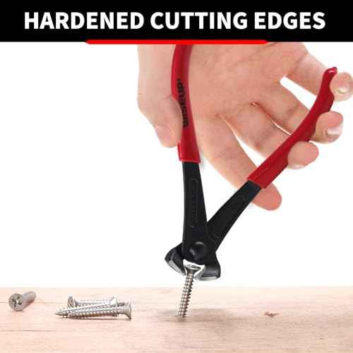 WISEUP Nail Puller, 7-inch Black Finish Chrome Vanadium Steel Carpenter's Pliers,End Cutting Pliers, for Staple Remover Tool or Flooring Installation Tools (7 inch)