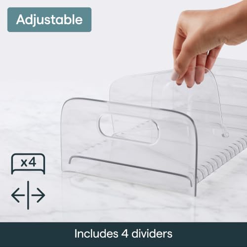 YouCopia FreezeUp Freezer Rack 12" with Adjustable Dividers & Handles – BPA-Free, Clear