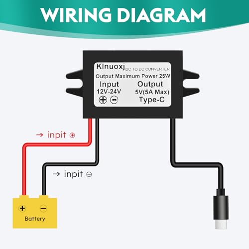 2-Pack Waterproof 12V/24V to 5V USB-C Buck Converter 25W Power Module for Raspberry Pi & Phones