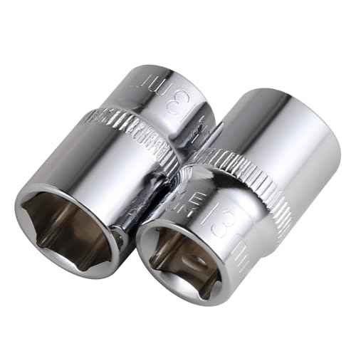 8-Piece 13mm Shallow Sockets, 3/8-Inch Drive, 6-Point, Corrosion Resistance, Compatible with Standard Ratchet Wrenches and Tools