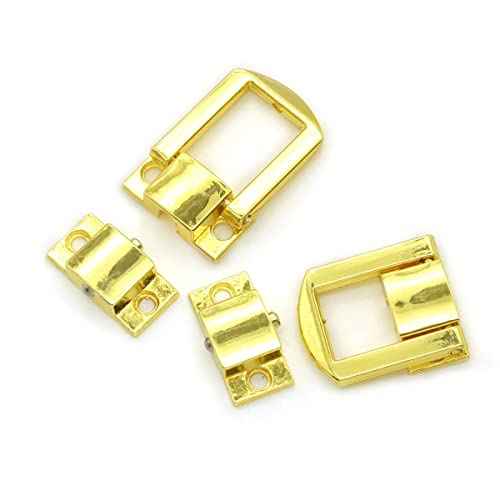 12 Pieces Hasp Latch Catch Lock, Metal Buckle Lock for Box Decoration(Gold)