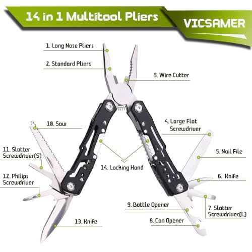14 in 1 Multitool Pliers Gives One Whistle as a Gift, Professional Pocket Pliers from Wife Daughter to Father Boyfriend Husband on Christmas, Birthday, Valentine's, Father's Day - Samest