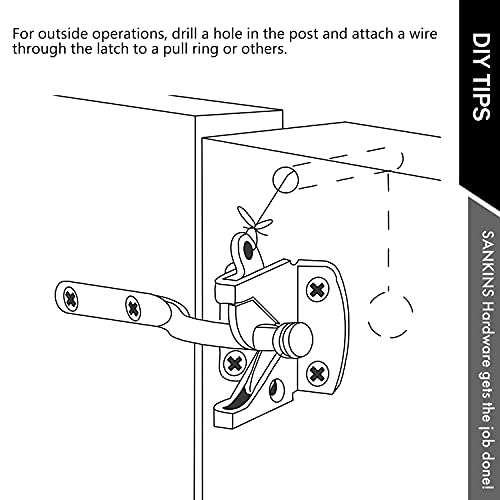Self Locking Gate Latch for Wooden Fence - Gravity Lever Lock, 1pcs - SANKINS Normal
