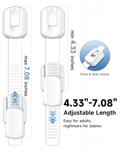Infinno Baby Proofing Cabinet Locks White 12 Pack - Child Safety Latches