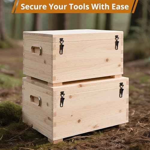 6 Pack Adjustable Toggle Latch Clamp, Upgraded Toggle Clamp Latch 4001-330Lbs Holding Capacity, Quick Release Hasp Clamps, Black Metal Pull Latches Catch for Smoker Door Tool Box Case Trunk Lid Jig