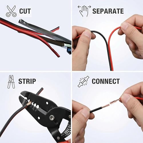 25FT 16 Gauge Red & Black CCA Speaker Wire - 2 Conductor, Flexible, Premium PVC