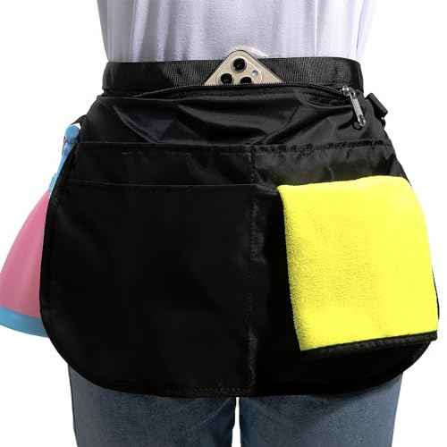 Small Size Cleaning Caddy Apron for Women with 5 Pockets, Professional Waterproof Cleaning Supplies for Housekeepers