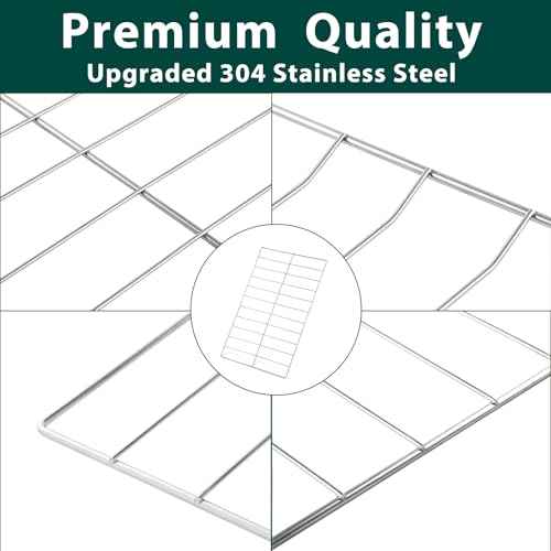 W10550642 Oven Rack Stove Replacement Parts for Whirlpool Oven Rack 304 Stainless Steel WFG320M0MS Rack-Flat Amana WFG320M0BS3 Gas Stove Wire Rack WFG505M0BS3 WPW10550642 Rack-Oven 1 Pcs