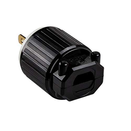 ENERLITES NEMA 6-20P 20A 250V Straight Blade Plug - Pack of 1, Black