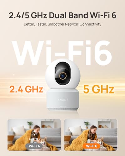 Anona 4K UHD Indoor Security Camera Pack - 2-Pack, Pet & Baby Monitoring, 360° Pan-Tilt, Dual-Band Wi-Fi 6, Auto-Tracking