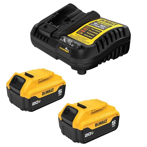 DEWALT 20V MAX Lithium-Ion Battery Pack 2-Pack, 5.0 Ah for Power Tools
