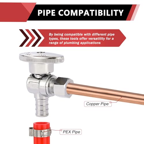 10-Pack Brass PEX Angle Stop Valves 3/8" OD x 1/2" PEX Plumbing Fittings