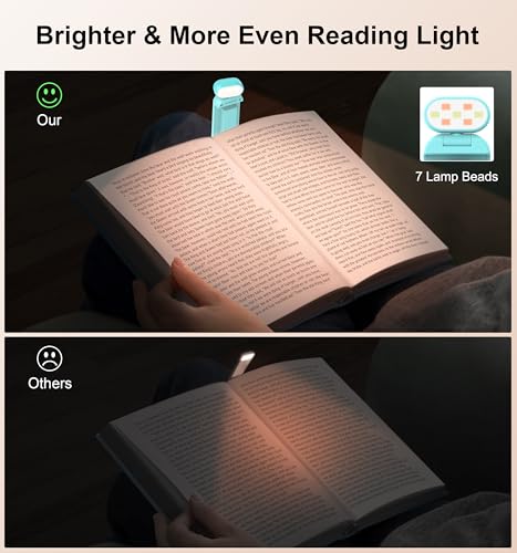 Gritin Rechargeable Blue Reading Light for Bed, Adjustable Brightness & Color