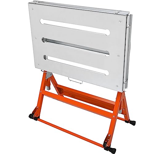 VEVOR Welding Table Foldable 30"x20", Welding Workbench Table 400lbs Load Capacity Steel on Wheels, Work Bench Adjustable Height with 3 Tilt Angles, Three 1.1" Slot, Retractable Guide Rails