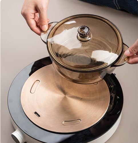 11inch Grourarty Stainless Steel Induction Heat Diffuser Plate with Handle, Gold 11inch