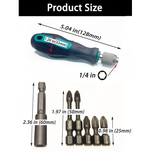 Pozidriv Screwdriver Set, PZ2 Bits¡¢Drill Bit Extension and Quick Release Bit Driver Handle for DIY or Repair