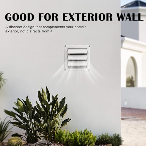 HOXHA 4-Inch White Dryer Vent Cover with Screen, Exterior Wall Hood