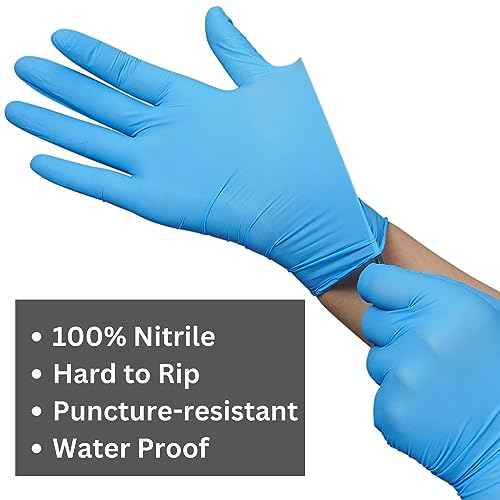 Nitrile Exam Gloves Latex Free & Powder Free Disposable Gloves for Cleaning, Food Safe, Medical Use - 4 Mil