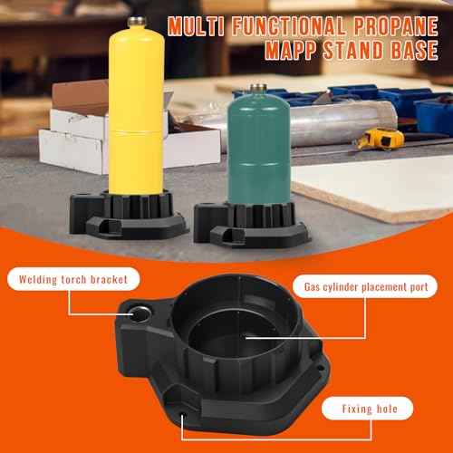 DOMINOX Propane Torch Head with 5FT Hose, Base and Cylinder Clip, Torch Head Trigger Start Gas Torch for Propane and Mapp, MAPP Gas Torch Kit for Soldering, Welding, Cooking (Not Included Gas Tank)