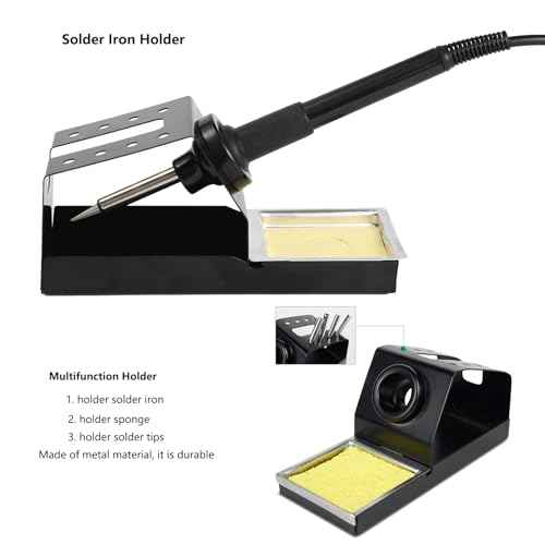 Soldering Iron Station, 936A 60W Soldering Station Kits with 5 Soldering Round Tips, Solder Wire, Tweezers, Desoldering Pump and Rework Station Kit for Electronics (Black)