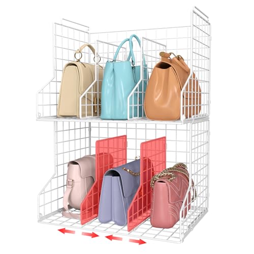 Sonyabecca 2-Pack Adjustable Purse Organizer Dividers for Closet Storage