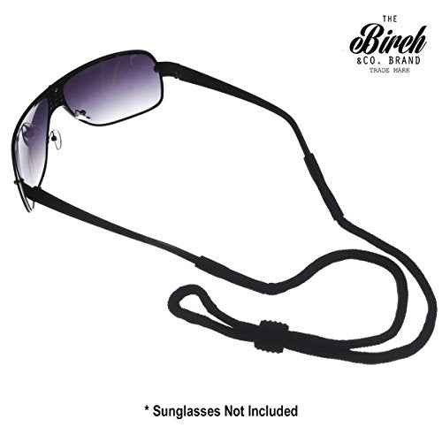 BIRCH's Black Sports Safety Glasses Sunglasses Holder Eyeglasses Neck Cord String Retainer Strap