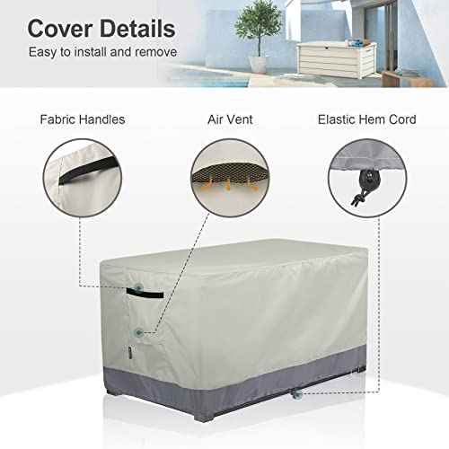Patio Deck Box Cover Waterproof Outdoor Rectangular Storage Bench Cover 62L x 30W x 26H inch