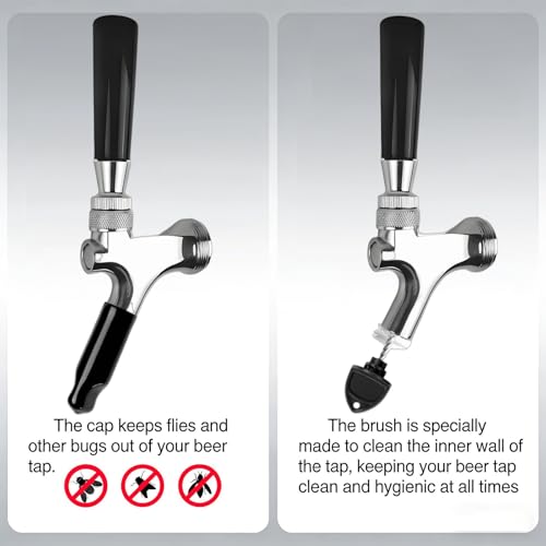 Reyroltay 304 Stainless Steel Beer Tap Kit with Handle, Spout Cover & Cleaning Brush - Variation 1