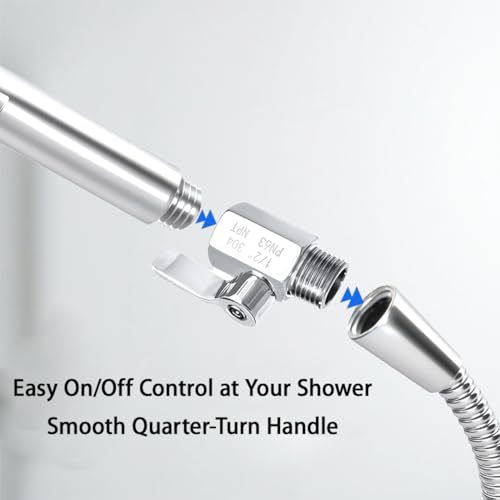 JUNHOME 1/2” Stainless Steel Shower Water Flow Control Valve - Leakproof, Durable
