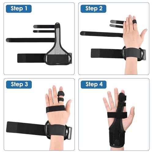Full Trigger Finger Splint - Hand and Wrist Brace Support for Sprains, Pain Relief, Arthritis, Tendonitis, Fractured Finger - Adjustable Locking Straightener