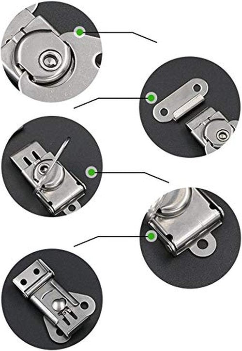 wan 304 Stainless Steel Spring Loaded Small Butterfly Twist Latch, Stainless Steel Twist Latch,Butterfly Lock with Retainer,for Suitcases,Wooden Box,Instruments, Equipment Boxes(4Pcs)