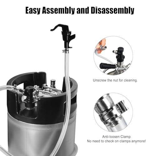 Ferroday 5ft Ball Lock Beer Line Assembly Kit for Corny/Keg Taps - Includes 5 ft Tube & Accessories