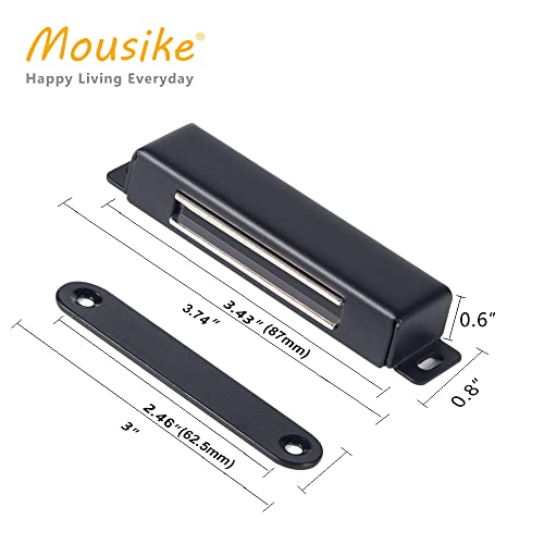 2 Pack Magnetic Door Catch Heavy Duty 90lb Black Stainless Steel for Cabinets & Closets