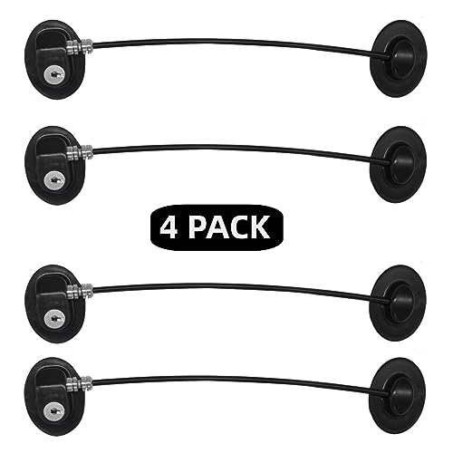 Refrigerator Door Lock, File Drawer Lock, Freezer Door Lock and Child Safety Cabinet Lock by REZIPO Black (4)