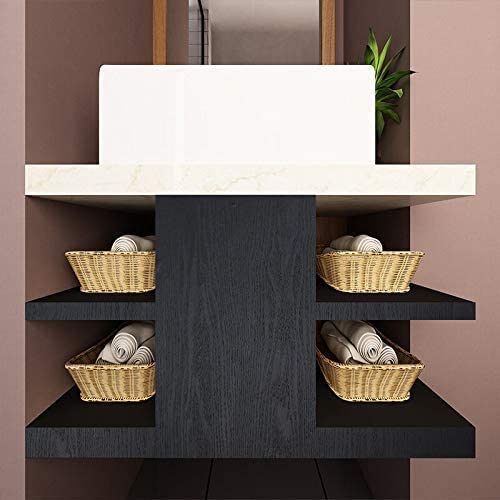 tiltil Black Peel and Stick Wallpaper 17.7" x 118" Wood Contact Paper for Walls & Surfaces