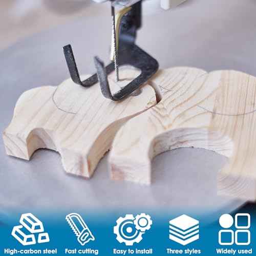 24Pcs Coping Saw Blades Set, 6-1/2-Inch Long Between Pins, Sturdy Wood Cutting Saw Blades Kit (15 TPI, 18 TPI, 24 TPI) High-Carbon Steel Pin End Scroll Saw Blade Assortment (24, 15/18/24)