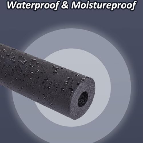 Lhazemu 1" x 3/8" Foam Pipe Insulation Tubing - Black, 6ft, for Guitar, HVAC, & Sports