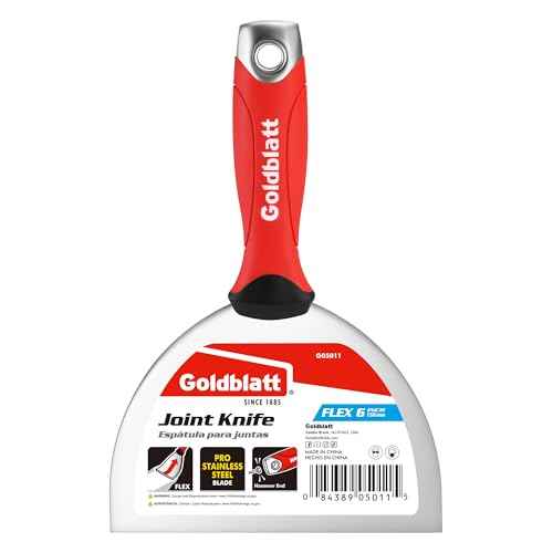 Goldblatt 6" Putty Knife, Stainless Steel Scraping Paint, Putty Knife Scraper with Hammer End, Soft Grip, Perfect for Drywall Repairing and Finishing