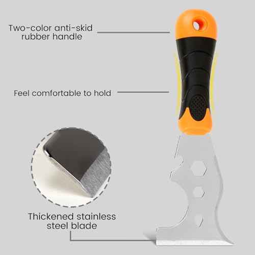 WEGAZ-2 Pack, 12-In-1 Paint Scraper Tool£¬Multi-Use Painters Tool, 1.5 Inch Stainless Steel Putty Knife Scraper£¬Paint Scraper for Painting & Wood£¬Razor Blade Scraper