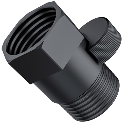 MAYYAYA Black Brass Shower Head Flow Control Valve - NPT1/2 Metal Shut-off