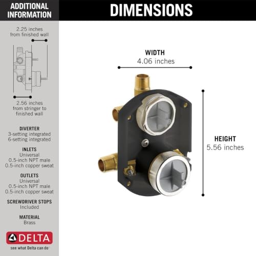Delta MultiChoice Universal Diverter Rough with Stops and Screwdriver Stops