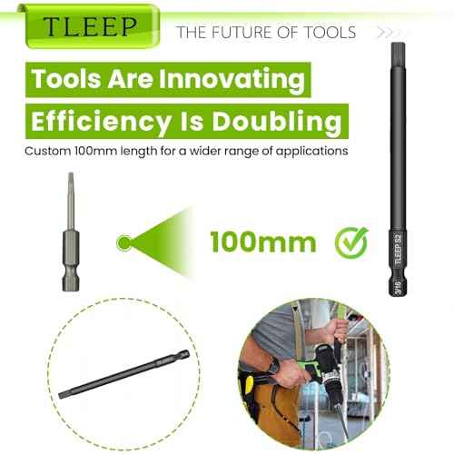 10 x Long 100MM 1/4 Inch Hex Head Allen Wrench Drill Bits, 5/16¡± to 5/64¡±, SAE, Magnetic Tips Screwdriver Socket Bit Set for Ikea Type Furniture (S2 Steel 5/16 inch to 5/64 inch)