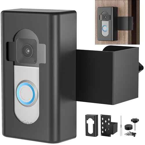 Anti-Theft Video Doorbell Mount,AHBTEYM Mount No Drill Bracket Holder Accessories for Apartment Home Rentals Compatible with Ring Video Doorbell 4/3/3 Plus/2/1/2021/2023 Release(Black)
