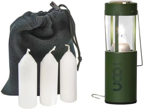 Forest UCO Candle Lantern Pack with 4 Candles & Storage Bag – Collapsible Camping & Emergency Light