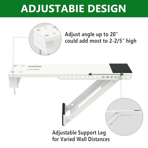 Fioracl Drilling Window Air Conditioner Support Bracket, Up to 85 lbs, Universal AC Unit Support with Bubble Level